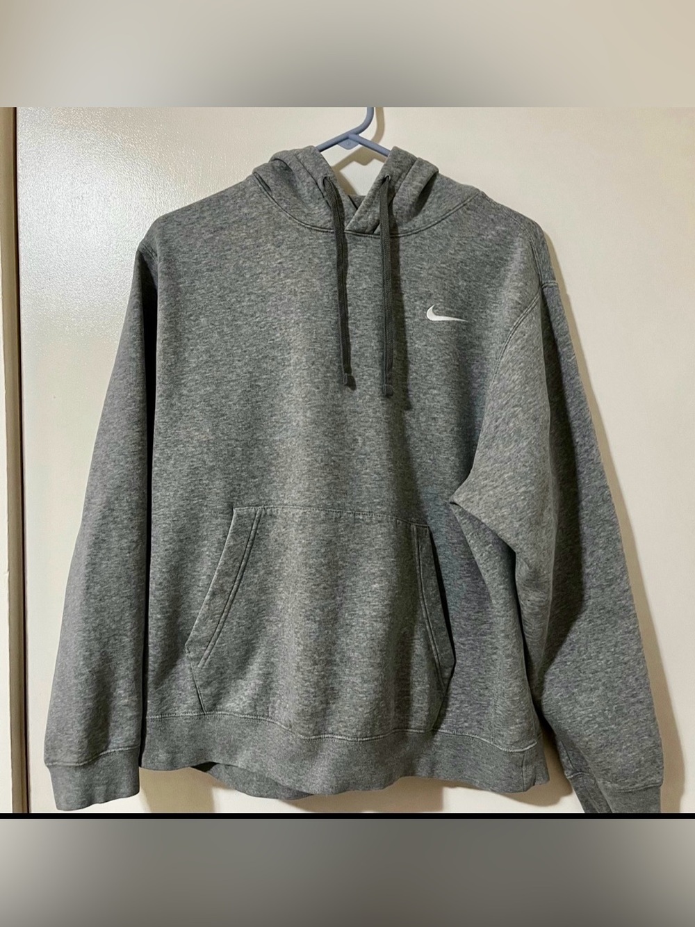 Nike Heather Gray Pullover Hoodie with Swoosh